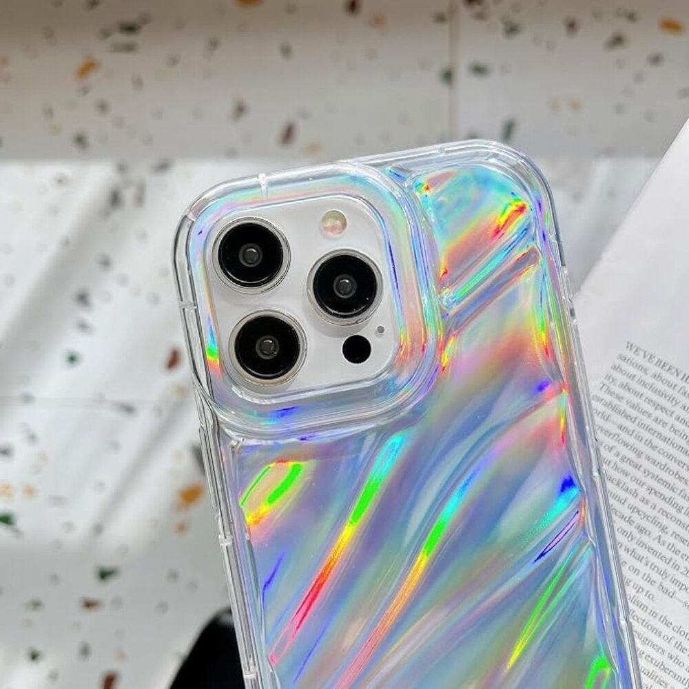 Water Ripple Patten Compatible for iPhone 14 Case Clear Glitter, 6.1“ - Picture 4 of 7